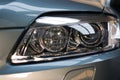 Car xenon lights close-up