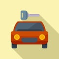 Car zone parking icon flat vector. Space security Royalty Free Stock Photo