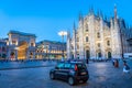 Carabineer car, also named Carabinieri, patrolling Milan City area and preventing crime