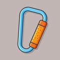 Carabiner isolated cartoon vector illustration in flat style Royalty Free Stock Photo