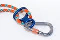 Carabiner and Figure eight Royalty Free Stock Photo