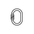 Carabiner hook line icon Royalty Free Stock Photo