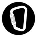 Carabiner mountain equipment icon Royalty Free Stock Photo