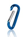 Carabiner for mountaineering isolated on white background Royalty Free Stock Photo