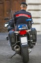 Carabinieri on motorcycle at the Spanish Steps in Rome Italy Royalty Free Stock Photo