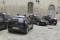 Carabinieri police cars on narrow street