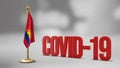 Carabobo Venezuela realistic 3D flag and Covid-19 illustration.