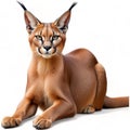 Caracal Dun South Africa isolated on white background