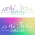 Caracas skyline. Colorful linear style.