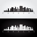 Caracas skyline and landmarks silhouette