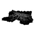 Caracas, Venezuela, Black and White high resolution map