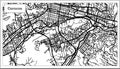 Caracas Venezuela City Map in Black and White Color.