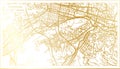 Caracas Venezuela City Map in Retro Style in Golden Color. Outline Map