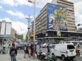 Caracas, Venezuela.Iconic places of the Center of Caracas in which buildings decorated with murals are seen