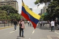 Anti Nicolas Maduro protesters marching in a massive demonstration against the dictatorshi