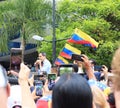 Interim president Juan Guaido staged protests in Caracas as the capital struggled without power.