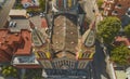 CARACAS, VENEZUELA - MAY 2022, Aerial view of The Sanctuary of Our Lady of Coromoto, church in Capital District, Caracas