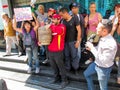 Caracas, Venezuela.Protest of citizens of Caracas for inefficiency in the domestic gas service at the gates of PDVSA GAS