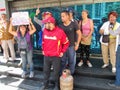 Caracas, Venezuela.Protest of citizens of Caracas for inefficiency in the domestic gas service at the gates of PDVSA GAS