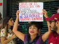 Caracas, Venezuela.Protest of citizens of Caracas for inefficiency in the domestic gas service at the gates of PDVSA GAS