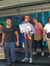 Caracas, Venezuela.Protest of citizens of Caracas for inefficiency in the domestic gas service at the gates of PDVSA GAS