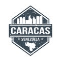 Caracas Venezuela Travel Stamp Icon Skyline City Design Tourism Badge Rubber.