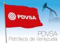 CARACAS, VENEZUELA, YEAR 2017 - PDVSA flag and oil pump symbol