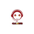 Caracter gamer logo, stick vector illustration of color design