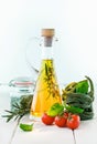 Carafe of olive oil Royalty Free Stock Photo