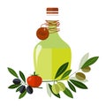 Carafe with Olive Oil Isolated on Background