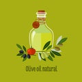 Carafe with Olive Oil Isolated on Background