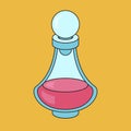 Carafe with wine. Icon for game on a yellow background