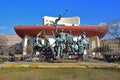 Caragealiana Sculpture in front of National Theatre Bucharest located along Nicolae Balcescu Boulevard, Romania