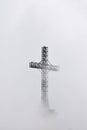 Caraiman Cross in the fog