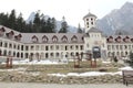 Caraiman monastery from Busteni Romania yard view Royalty Free Stock Photo
