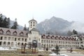 Caraiman monastery from Busteni Romania yard view Royalty Free Stock Photo