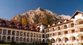 Caraiman monastery from Busteni Romania yard view