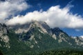 Caraiman mountain covered with clouds