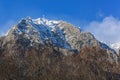 Caraiman Mountain Cross, in Bucegi Mountains, Romania Royalty Free Stock Photo