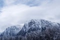 Caraiman peak and Costila peak seen from Grecului peak Royalty Free Stock Photo