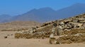 Caral, UNESCO world heritage site and oldest city in the Americas. Located in Supe valley, 200km north of Lima, Peru Royalty Free Stock Photo