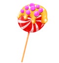 Caramalized Candy lollipop stick hand drawing illustration Royalty Free Stock Photo