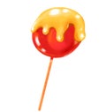 Caramalized Candy lollipop stick hand drawing illustration Royalty Free Stock Photo