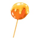 Caramalized Candy lollipop stick hand drawing illustration Royalty Free Stock Photo