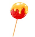 Caramalized Candy lollipop stick hand drawing illustration Royalty Free Stock Photo