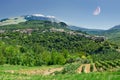 Caramanico, small village in abruzzo (Italy) with the moon Royalty Free Stock Photo