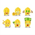 Carambola cartoon character with cute emoticon bring money