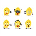 Carambola cartoon character are playing games with various cute emoticons