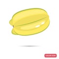 Carambola exotic fruit color flat icon