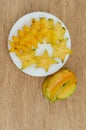 Carambola Fruits In Plate Below Royalty Free Stock Photo